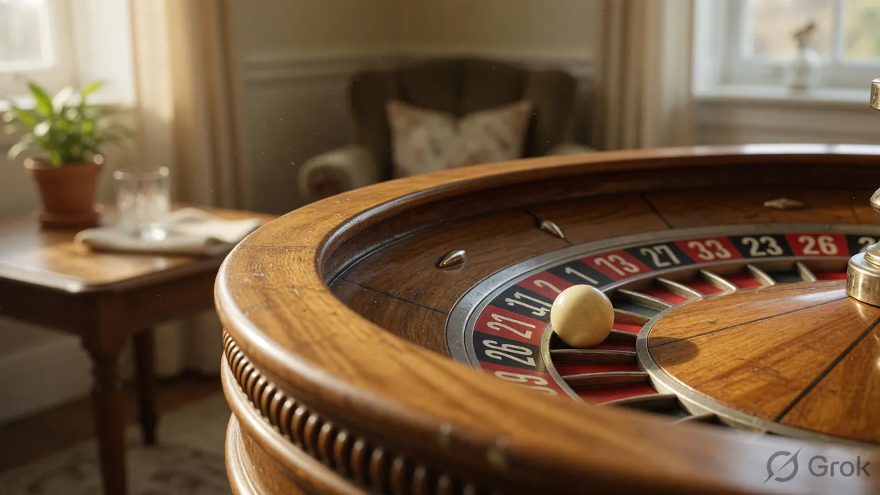 European Roulette wheel detail on a JILI table